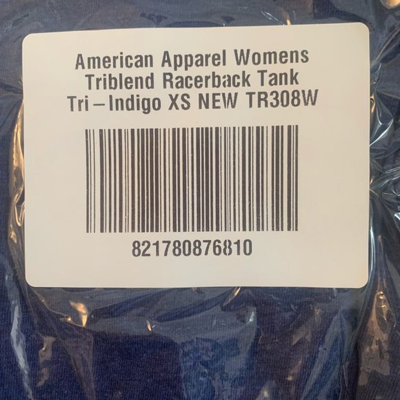 NWT AMERICAN APPAREL WOMEN'S TRIBLEND RACERBACK TANK TOP TRI-INDIGO SMALL - Picture 6 of 10